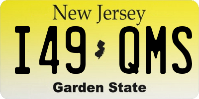 NJ license plate I49QMS