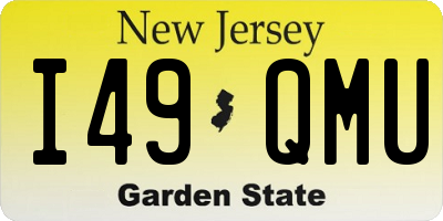 NJ license plate I49QMU