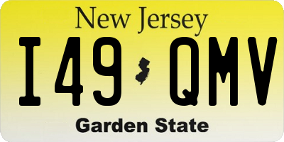 NJ license plate I49QMV