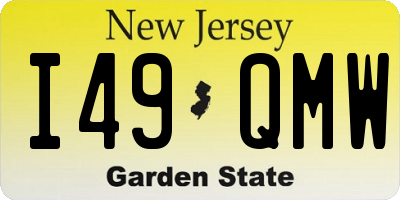 NJ license plate I49QMW