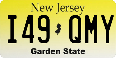 NJ license plate I49QMY