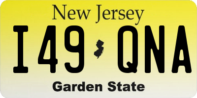 NJ license plate I49QNA