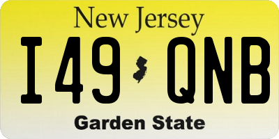 NJ license plate I49QNB