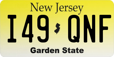 NJ license plate I49QNF