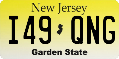 NJ license plate I49QNG