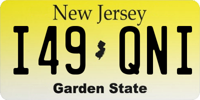 NJ license plate I49QNI