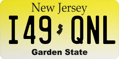 NJ license plate I49QNL