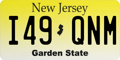 NJ license plate I49QNM