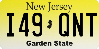 NJ license plate I49QNT