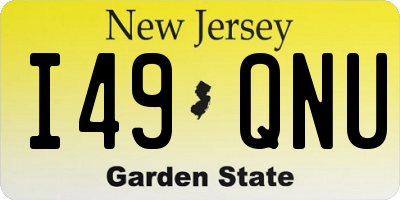 NJ license plate I49QNU