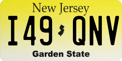 NJ license plate I49QNV