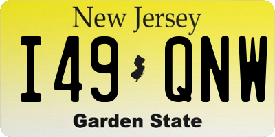NJ license plate I49QNW