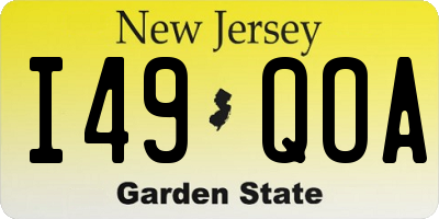 NJ license plate I49QOA