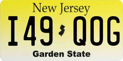 NJ license plate I49QOG