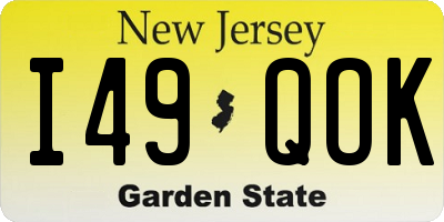 NJ license plate I49QOK