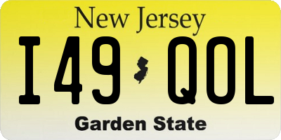 NJ license plate I49QOL