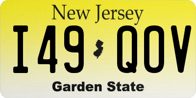 NJ license plate I49QOV