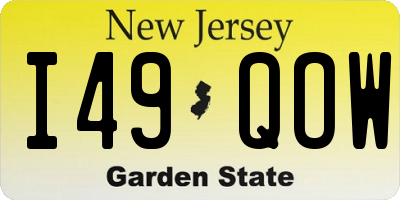 NJ license plate I49QOW