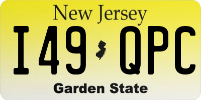 NJ license plate I49QPC