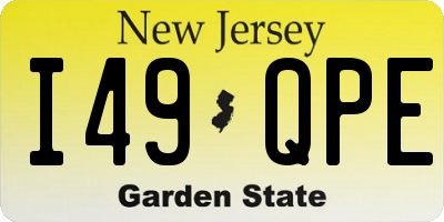 NJ license plate I49QPE