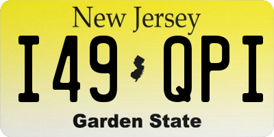 NJ license plate I49QPI