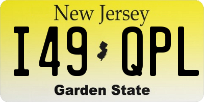 NJ license plate I49QPL