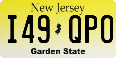 NJ license plate I49QPO