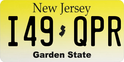 NJ license plate I49QPR