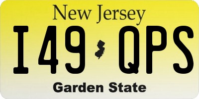 NJ license plate I49QPS