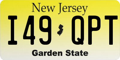 NJ license plate I49QPT