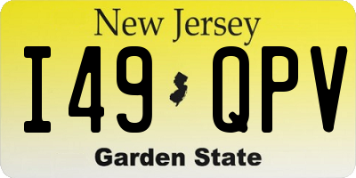 NJ license plate I49QPV