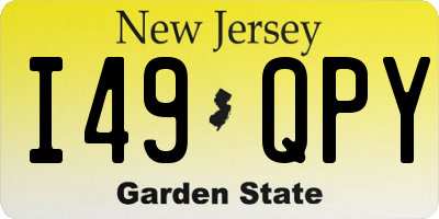 NJ license plate I49QPY