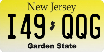 NJ license plate I49QQG