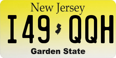 NJ license plate I49QQH