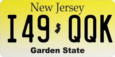 NJ license plate I49QQK