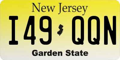 NJ license plate I49QQN