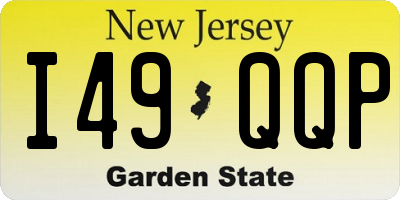 NJ license plate I49QQP