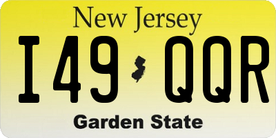 NJ license plate I49QQR