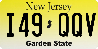 NJ license plate I49QQV