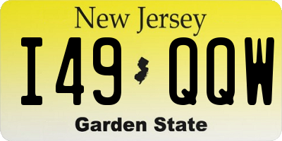 NJ license plate I49QQW
