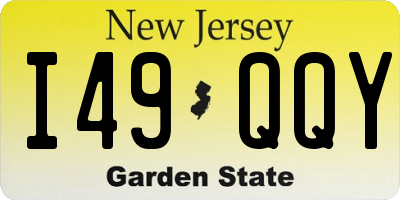 NJ license plate I49QQY