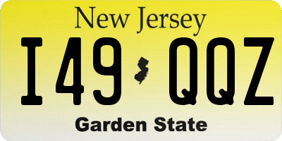 NJ license plate I49QQZ