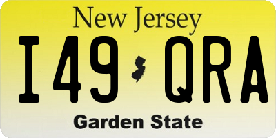 NJ license plate I49QRA