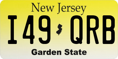 NJ license plate I49QRB
