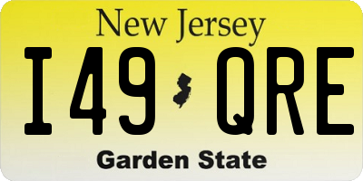 NJ license plate I49QRE