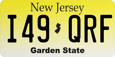 NJ license plate I49QRF