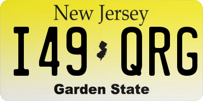 NJ license plate I49QRG