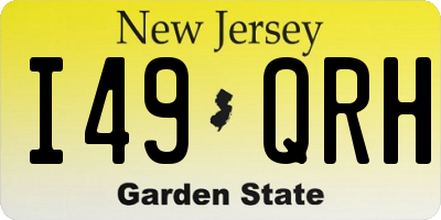 NJ license plate I49QRH