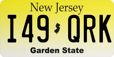 NJ license plate I49QRK