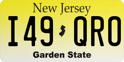NJ license plate I49QRO
